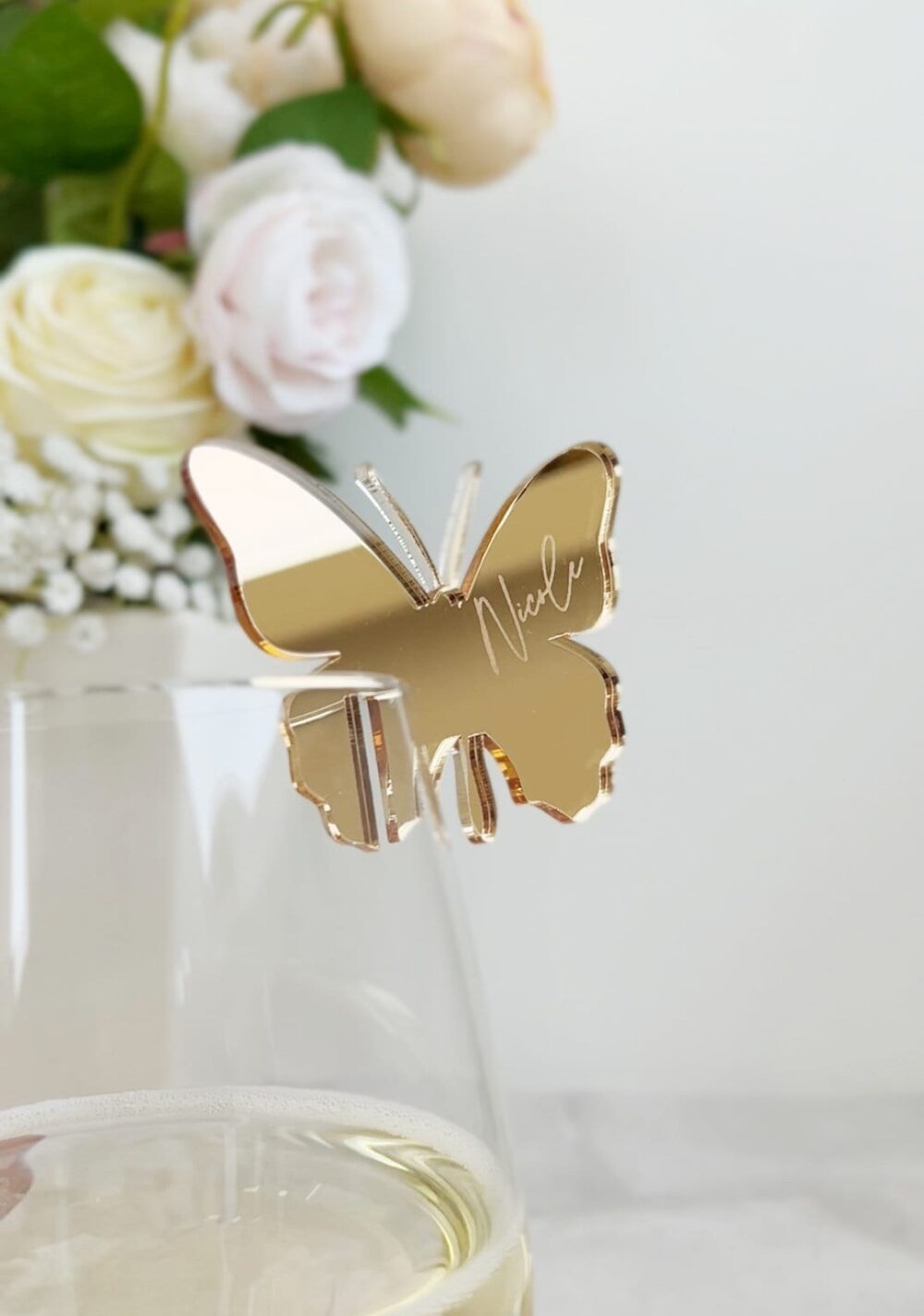 Butterfly Drink Tags, Bridal Shower Place Cards, Luxury Wedding Gifts, Personalized Tags