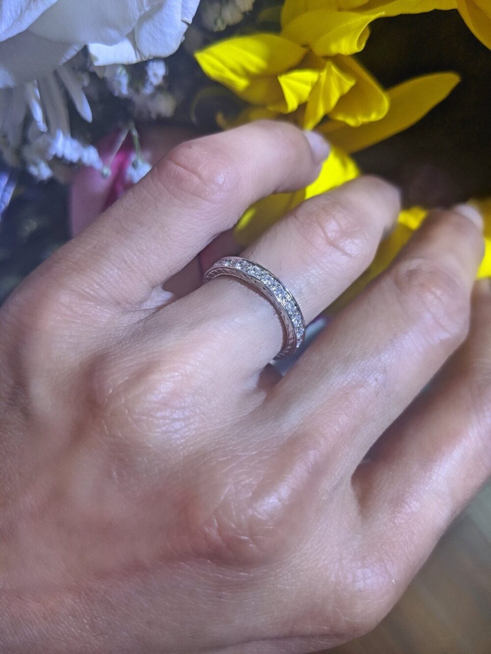 0.50 Carat Vintage Ladies Brilliant Cut Diamond Wedding Band in 14K White Gold, Available 18K, 14K, Yellow Rose & Platinum