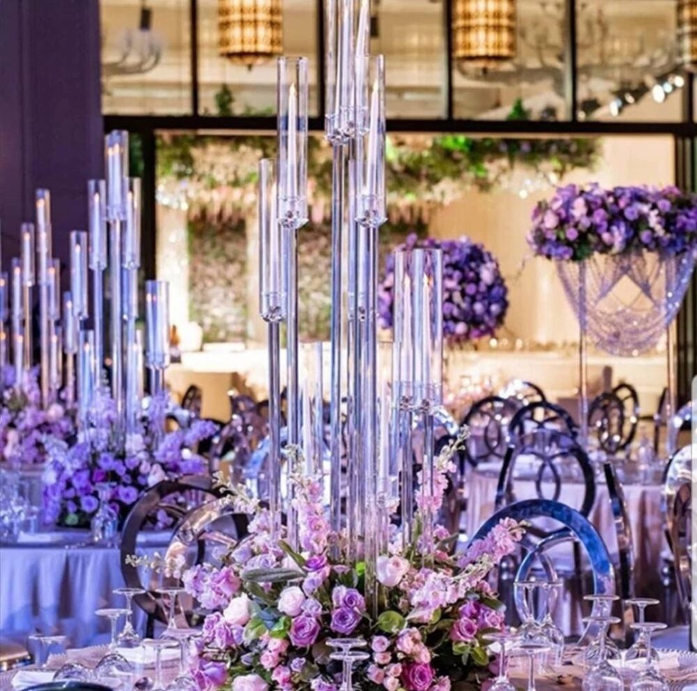 Acrylic Centerpiece Candelabra Clear Candle Holder Candlesticks For Weddings Event Party