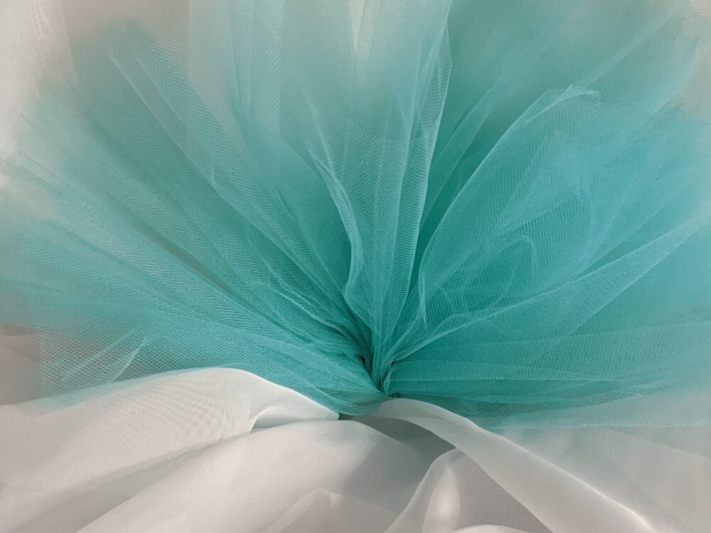 Tulle Illusion Aqua 108" Wide Price By Yard, Free Swatches, Threads & "Rush" Shipping Available