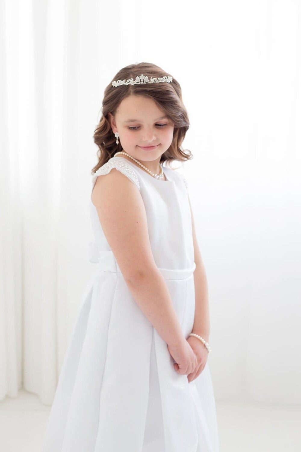 Flower Girl Crystal Tiara, Wedding Headpiece, Rhinestone Tiara, First Communion Macie Tiara 55