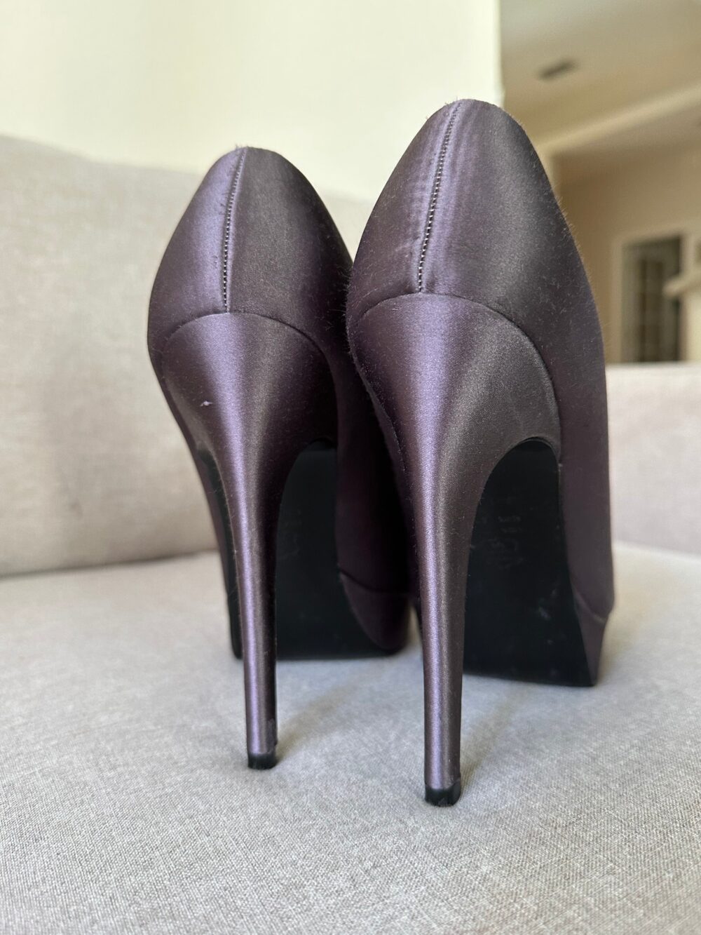 Vintage Y2K Nina New York Purple Satin High Heel Pumps