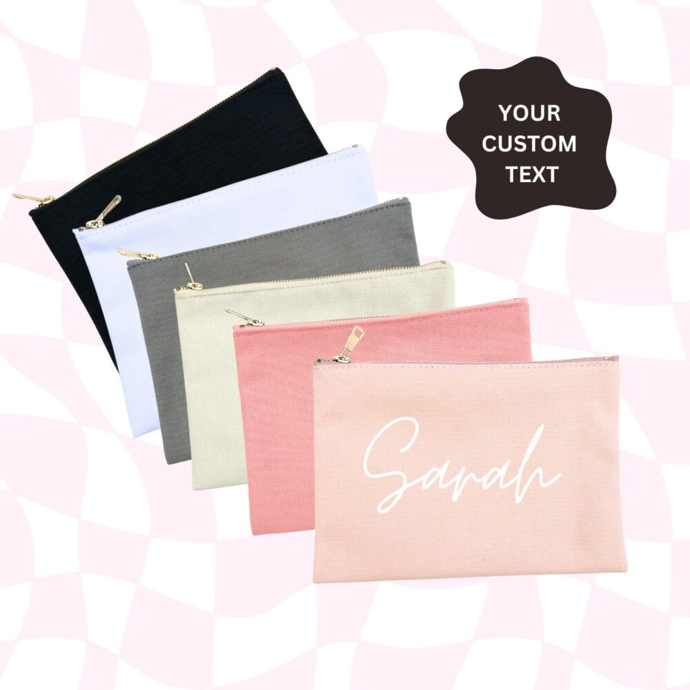 Cotton Cosmetic Bag | Make Up Bridesmaid Personalized| Custom Makeup Personalized Make Travel