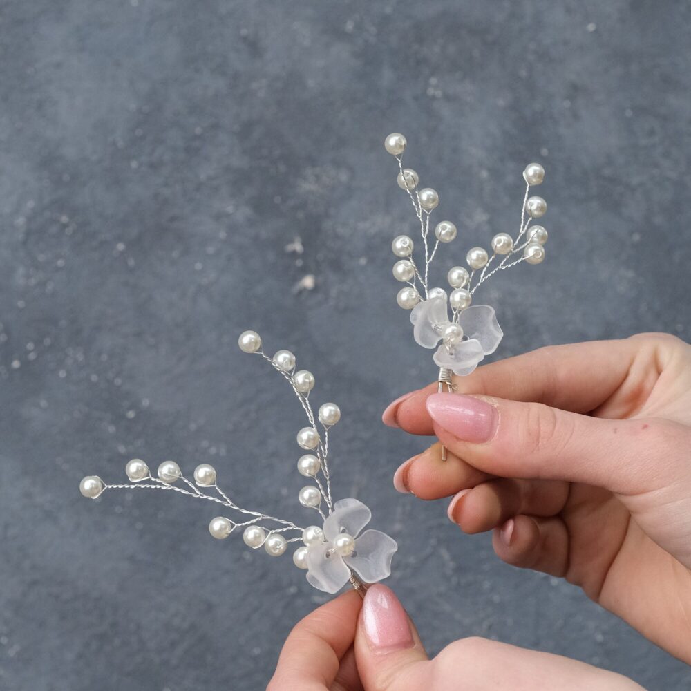 Floral Wedding Headpiece, Hair Vine, Bridal Accessory, Pearl Headband, Flower & Pearl Bridal Hair Piece