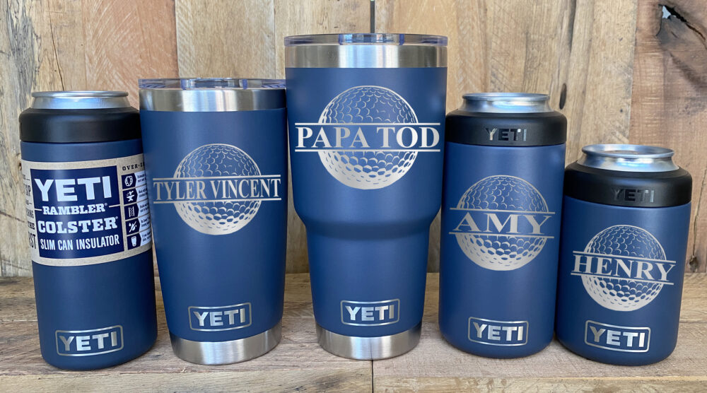 Yeti Stainless Steel Tumbler Laser Engraved 20 Or 30 Oz. & Colsters - Personalized Golf, Golfing, Dad Gift, Multiple Colors Available