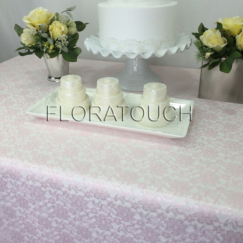 Light Pink Lace Tablecloth Wedding Table Overlay