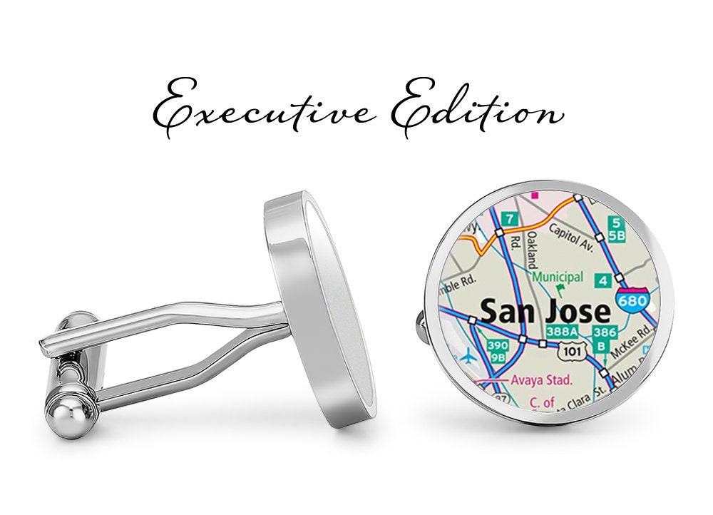 San Jose Cufflinks - Map Cuff Links Of California Cufflink | Lifetime Guarantee S2322