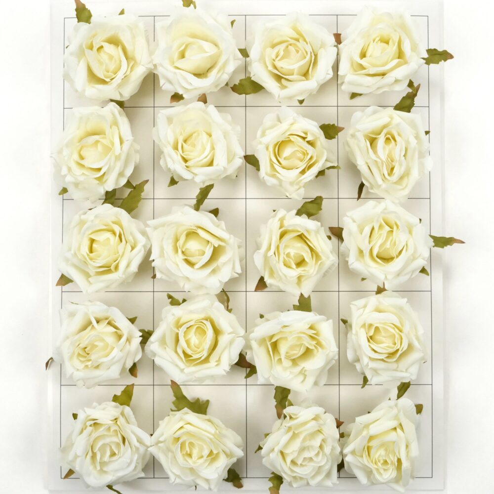 2.36'' Silk Artificial Rose Flowers/7cm Ivory Flower Head - Wedding Fake Diy Wreath Making Accessories Home Decor