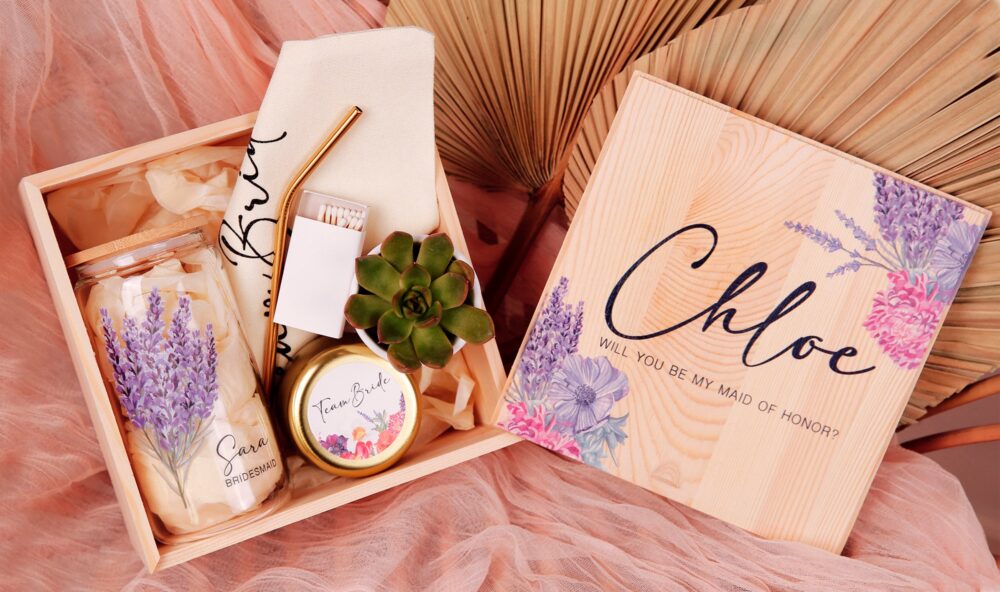 Bridesmaid Proposal Box, Personalized Maid Of Honor Box Gift Set, Will You Be My Proposal, Wooden