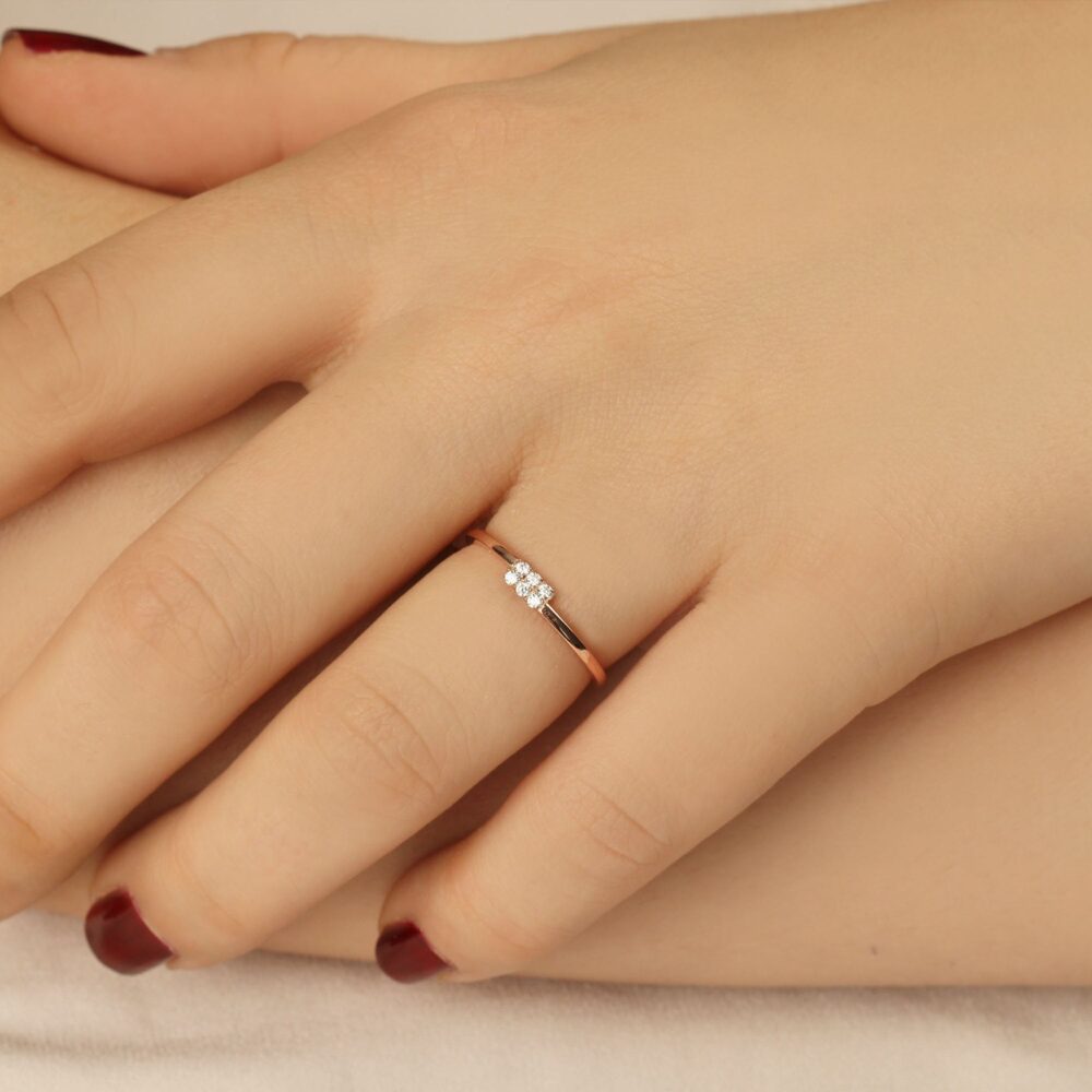 Diamond Wedding Ring, 14K Gold, Band, Minimalist Anniversary Handmade Jewelry, Mothers Day Gifts, Gifts For Her