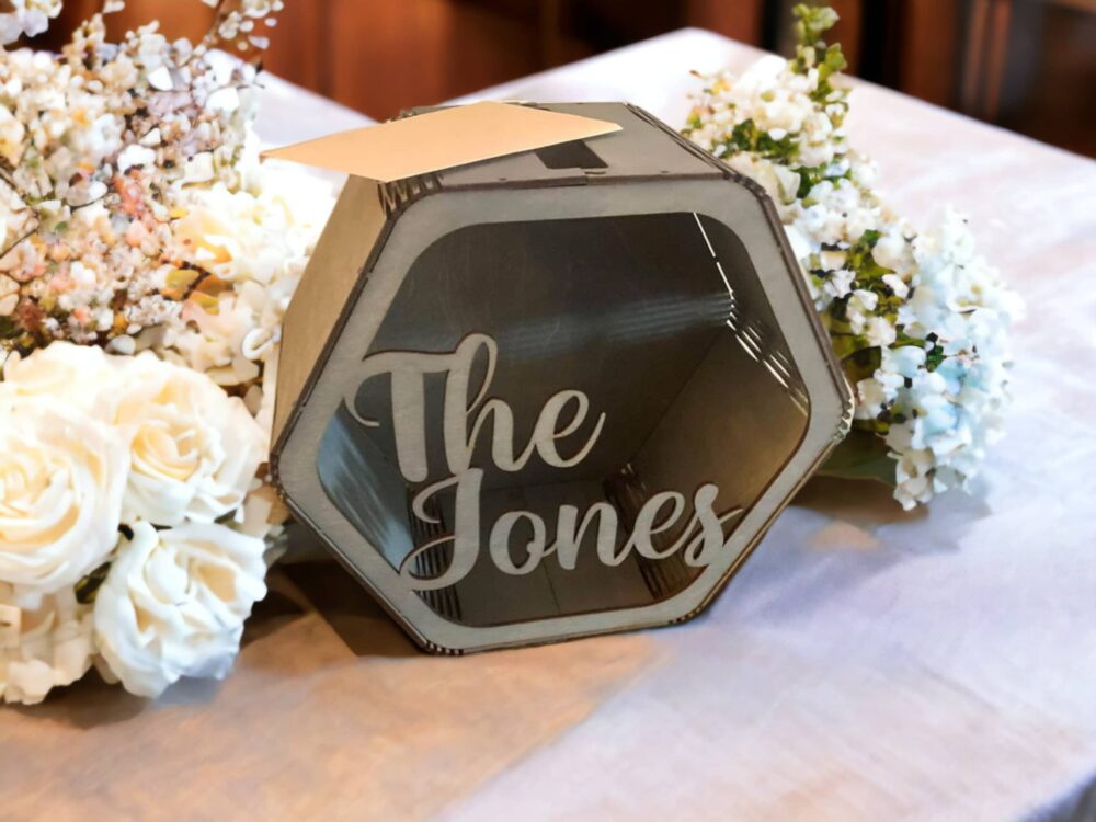 Personalized Wedding Card Box Wood, Rustic Drop Box, Custom Holder For Reception, Unique Keepsake