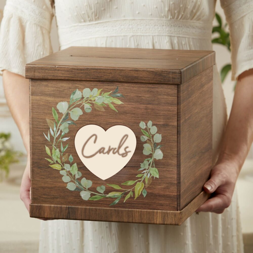 Rustic Faux Wood Wedding Card Box Reception Supplies Holder Money Boxes Western