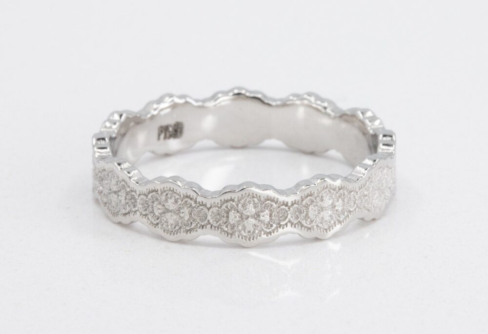 Platinum Lace Wedding Band, Ring, Women's Ring
