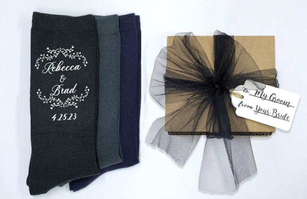 Groom Gift From Bride, Personalized Socks, Wedding Socks For The Groom, Customized On Day