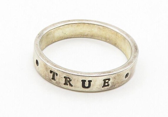 Bsd 925 Sterling Silver Vintage True Love Waits Purity Band Ring Sz 8 Rg19780