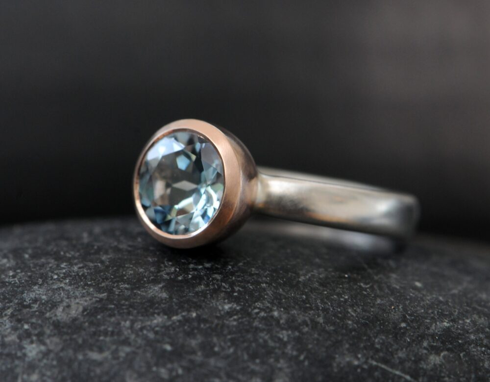 Blue Topaz Engagement Ring, Christmas Gift For Her