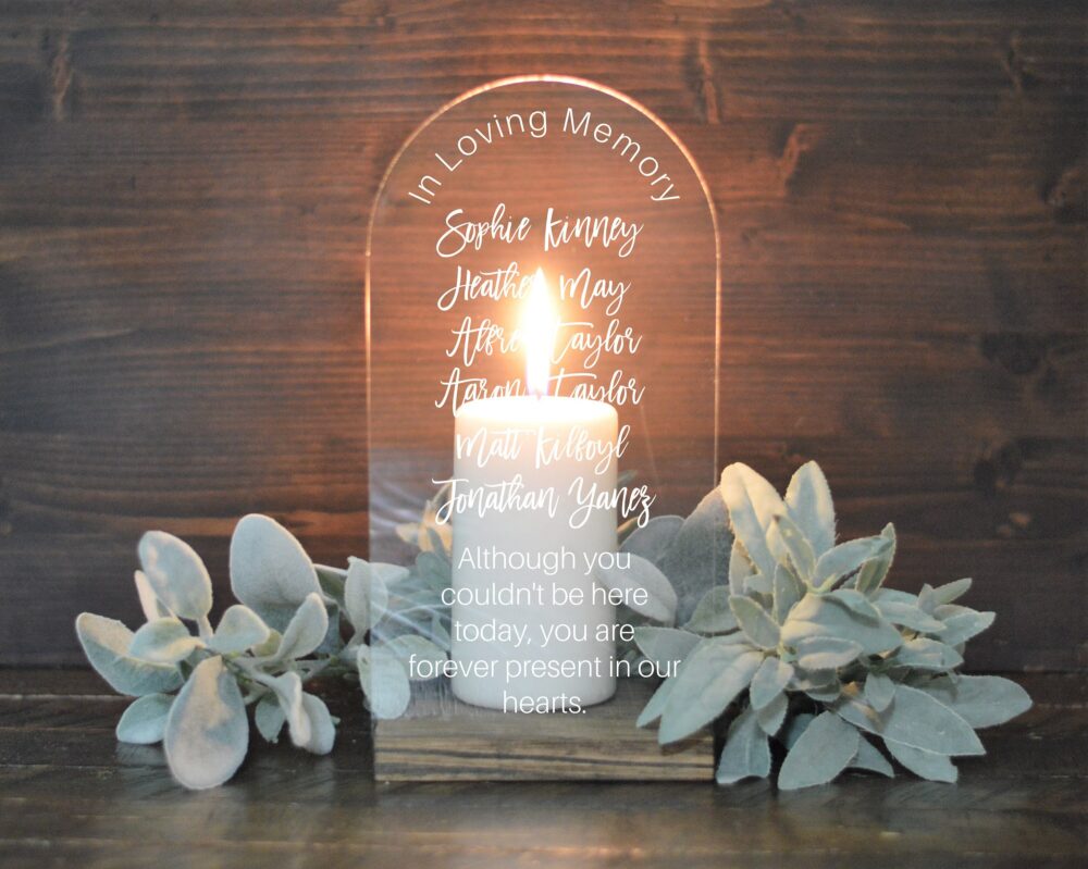 In Loving Memory Wedding Sign Memorial Candle Holder This Burns Of C3