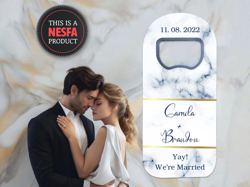 Bulk Wedding Favor Bottle Opener Magnets With Marble Themes For Guests, Custom Souvenirs & Save The Dates