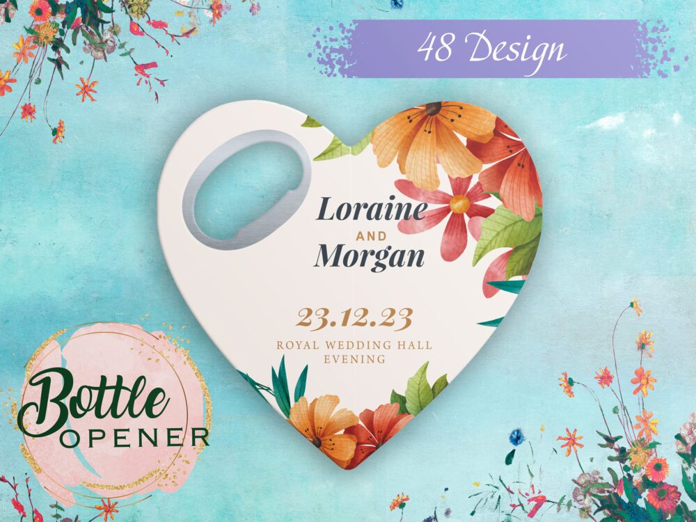 Customizable Wedding Favor, Personalized Magnet Bottle Opener Custom Engraved For Guests, Photo Gift