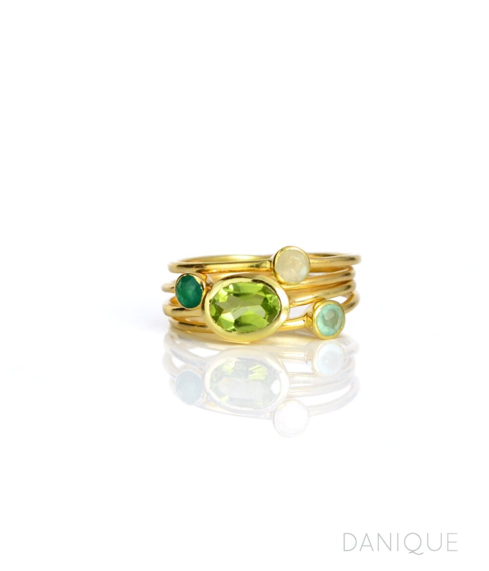 Mom Ring Set Combo, Custom Birthstone Set, Mother Daughter Stacking Ring Set Christmas Gift For Mom, Citrine Peridot