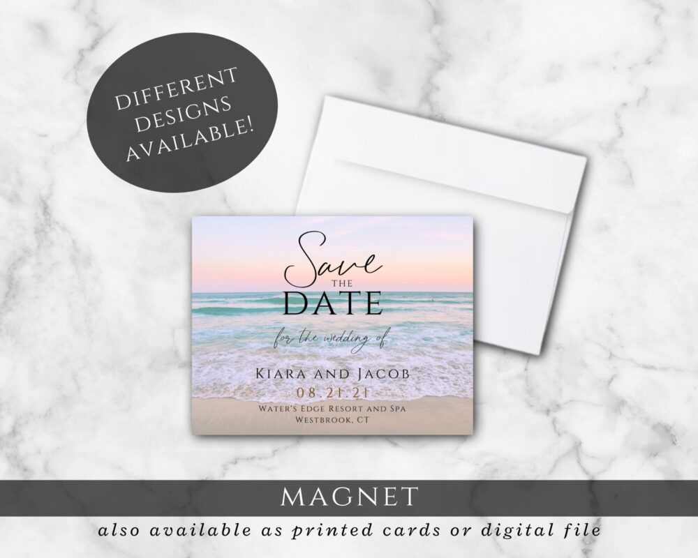 Beach Themed Wedding Save The Date Magnets 4 | Also Available As Printed Cards, Or Digital File