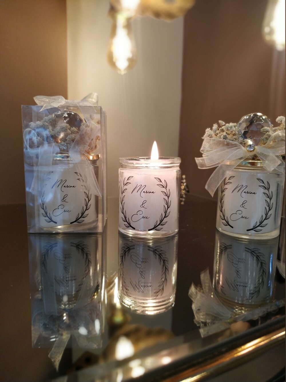 Personalized Wedding Favors | Floral Candle Bulk Thank You Gifts For Guests| Rustic In