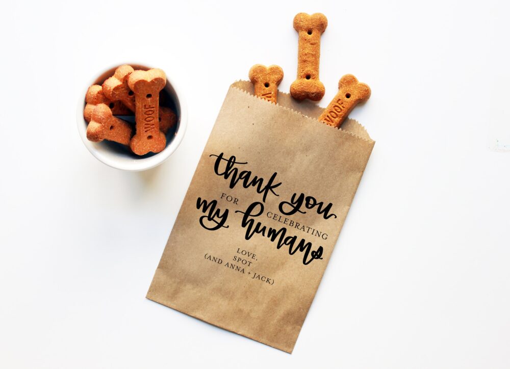 Wedding Favors Bags | Custom Pet Favor Bag Name Thanks For Celebrating My Humans Doggie