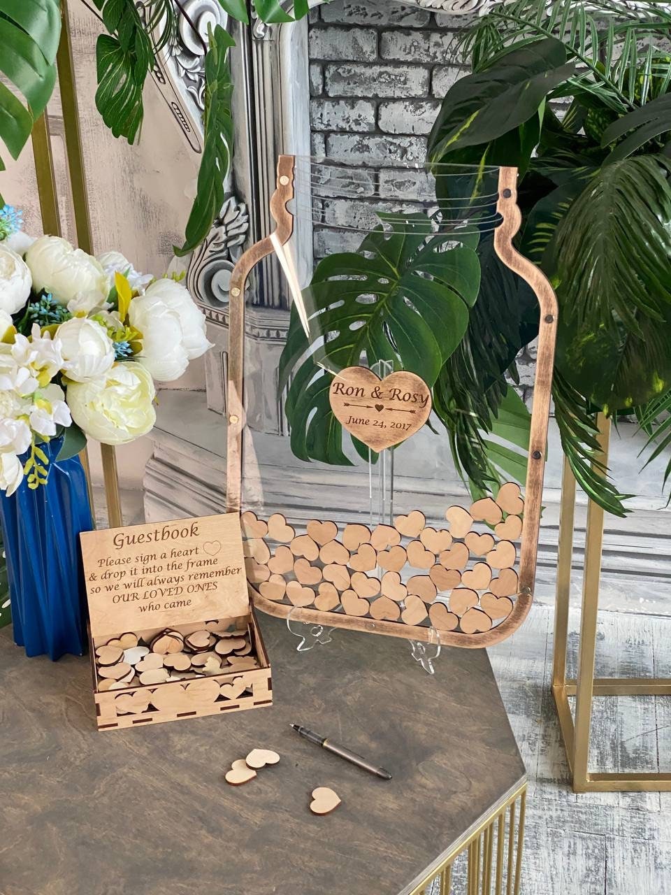 Mason Jar Wedding Guest Book Alternative, Rustic Wedding Mason, Guest Book