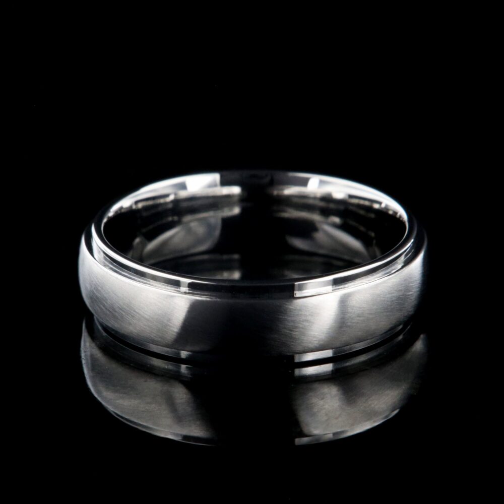 The Austere - Custom Cobalt Ring 6mm Raised Center Profile Brushed Finish Comfort Fit Handcrafted Wedding Band