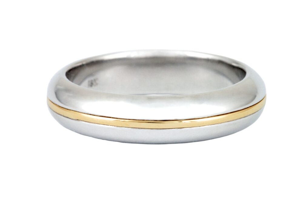 Mens Platinum Wedding Band, Ring For Men, Male Two Tone Band Men Handmade Jewelry