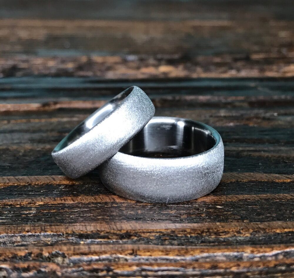 Titanium Wedding Band Set - Custom Matching His & Hers Couples Rings