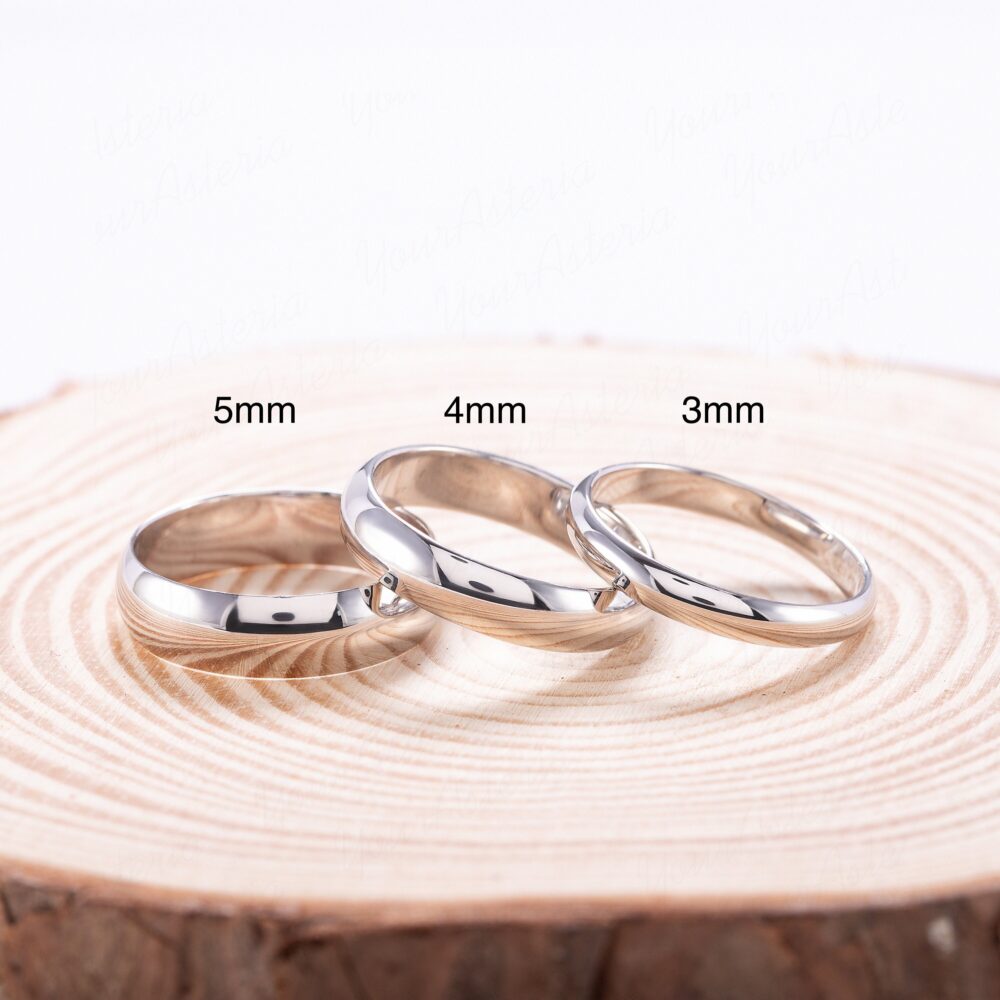 Simple Classic Plain Wedding Band For Him Her, Women 925 Sterling Silver Dome Comfort Fit Women & Men, Couples