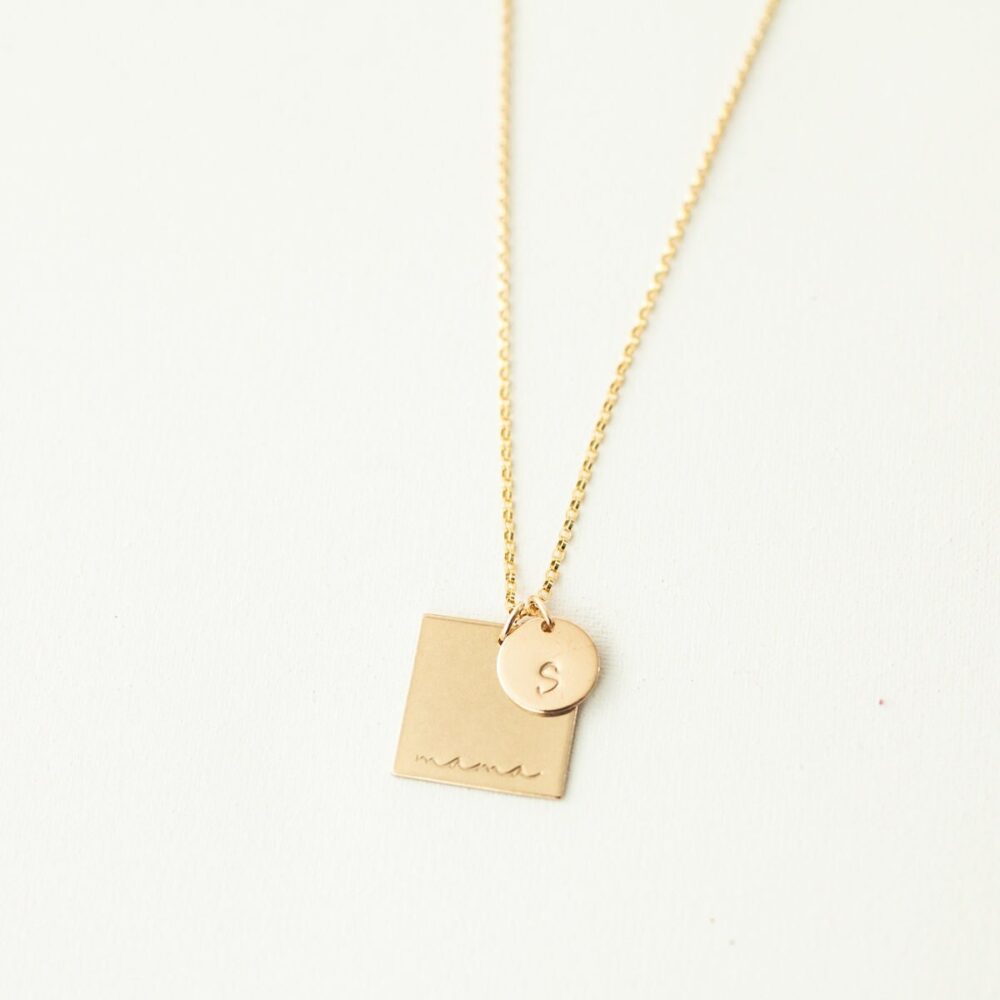 Mama Square Necklace - Mothers Gifts For Mom Christmas Gift Ideas Gold Sterling Silver