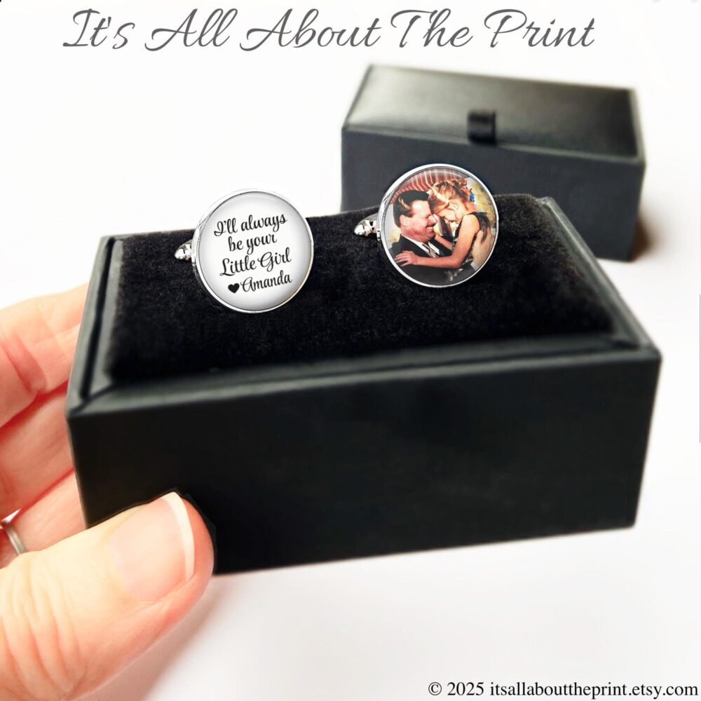 I'll Always Be Your Little Girl, Personalized Father Of The Bride Cufflinks, Wedding Keepsake Cuff Links, Gift For Dad