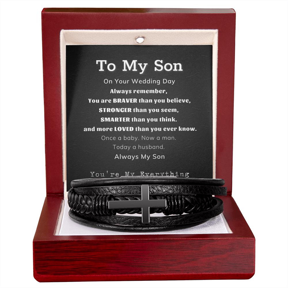 Son Wedding Gift From Mom, To My Gift, Sons Bracelet, On His Day Groom Gifts Mom