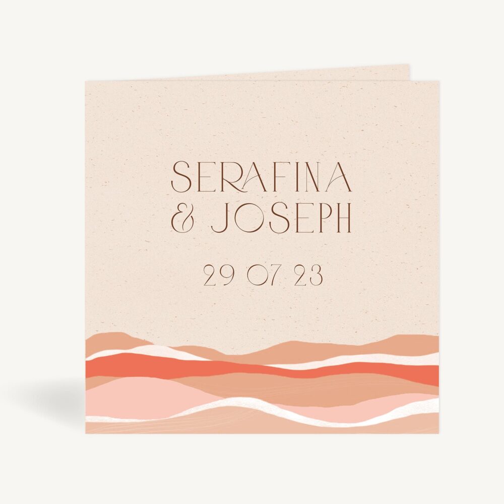 Custom Wedding Invitations - Folded Beach Invites Palm
