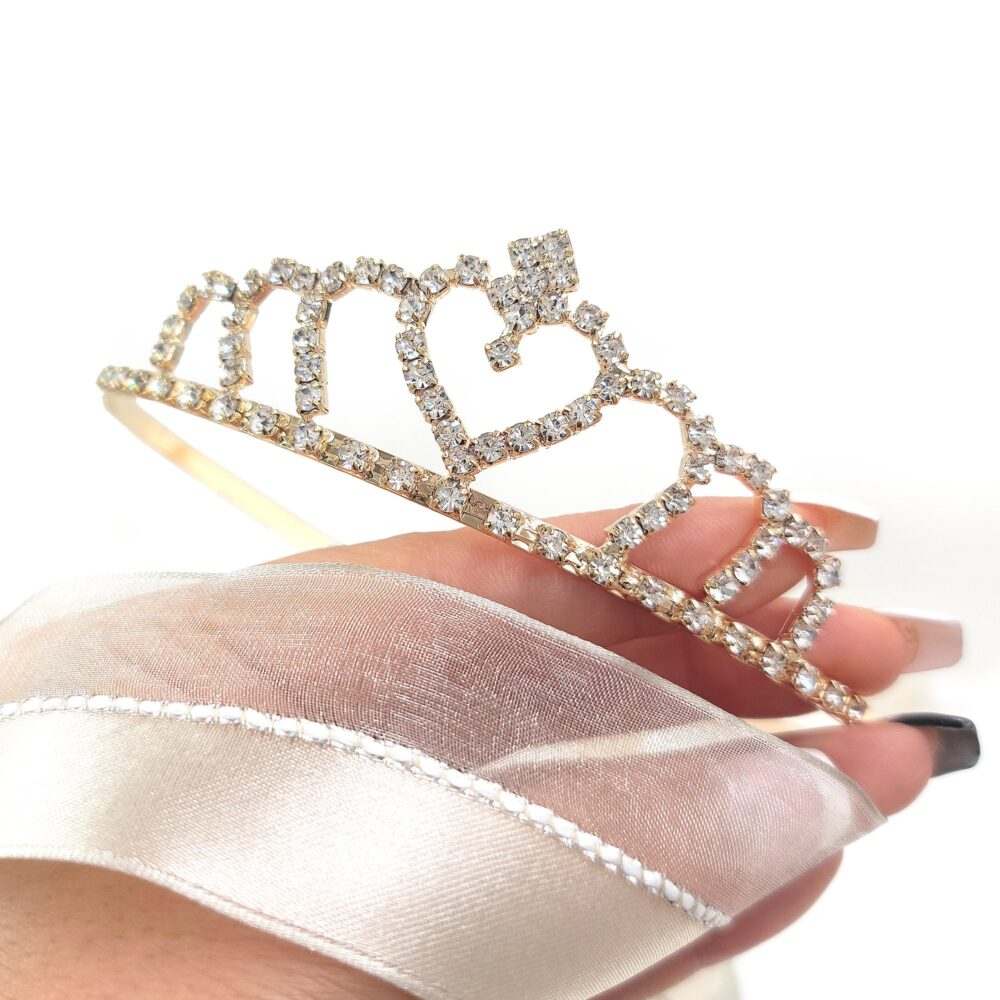 Wedding Heart Shaped Tiara, Bride Crown, Bridal Headpiece, Girls Party Hair Accessories, Birthday