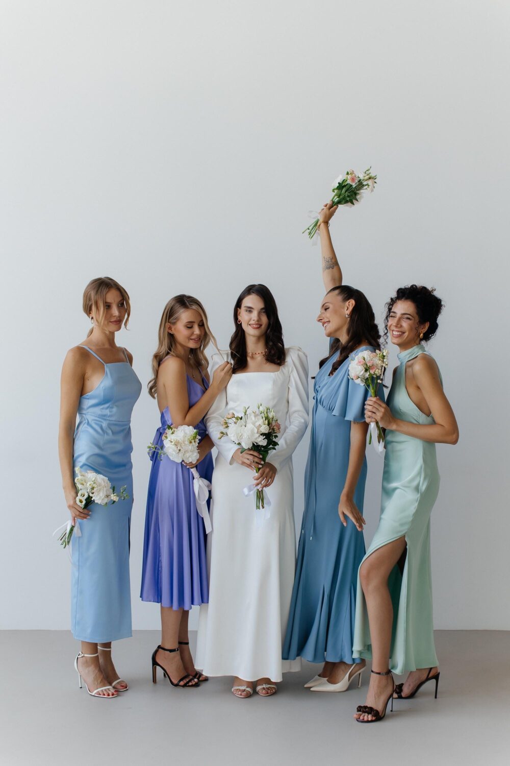 Blue Wedding Dresses. Bridesmaid Dress. Dusty Silk Dresses.floor Satin Guest Dresses.custom Dress.sky Dress