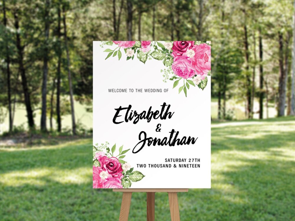 Printable Wedding Welcome Sign Chalkboard Reception Customize Bride Groom Name Digital Files Diy S57