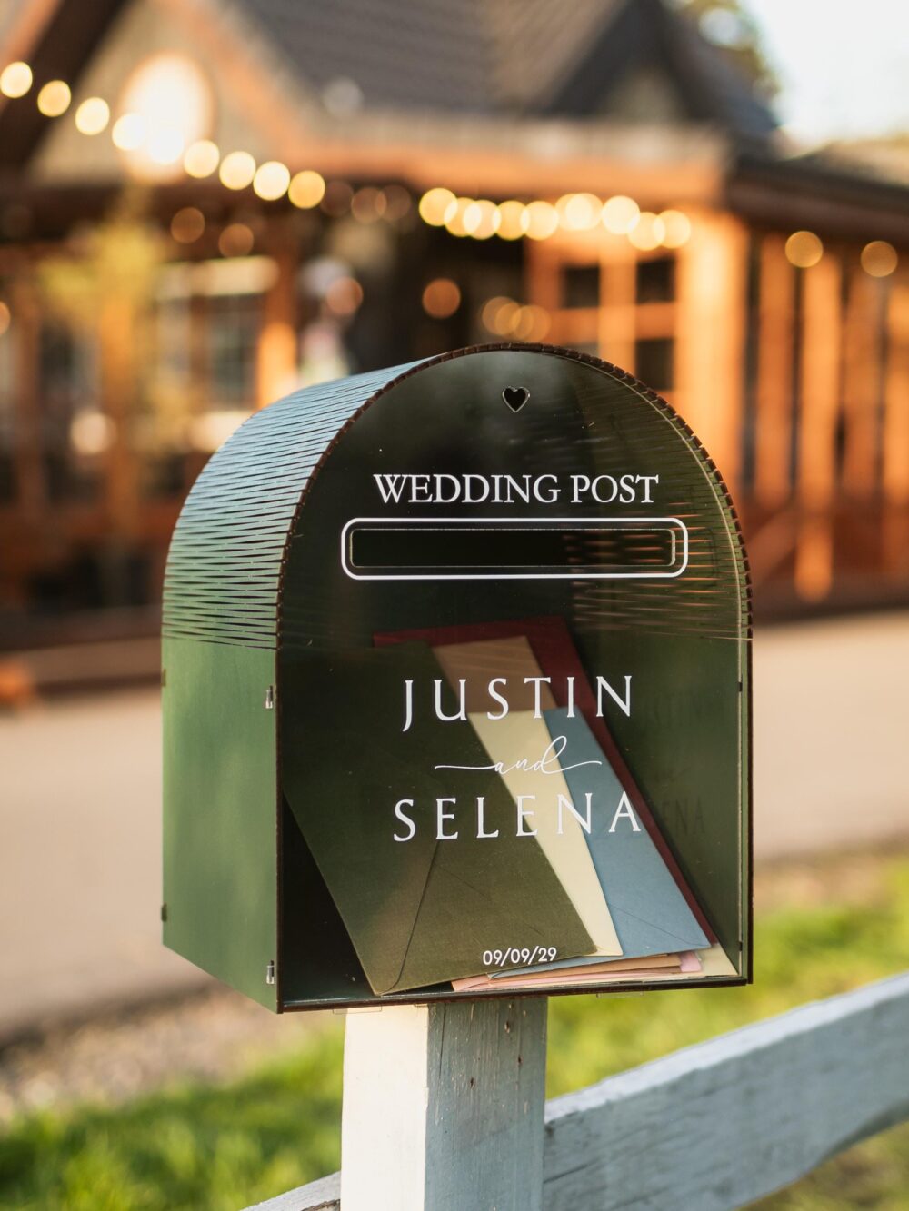 Wedding Post Card Box, Acrylic Box With Print, Reception Wooden Personalized Money For Cards Slot, Rustic 2B1Wedding Decor