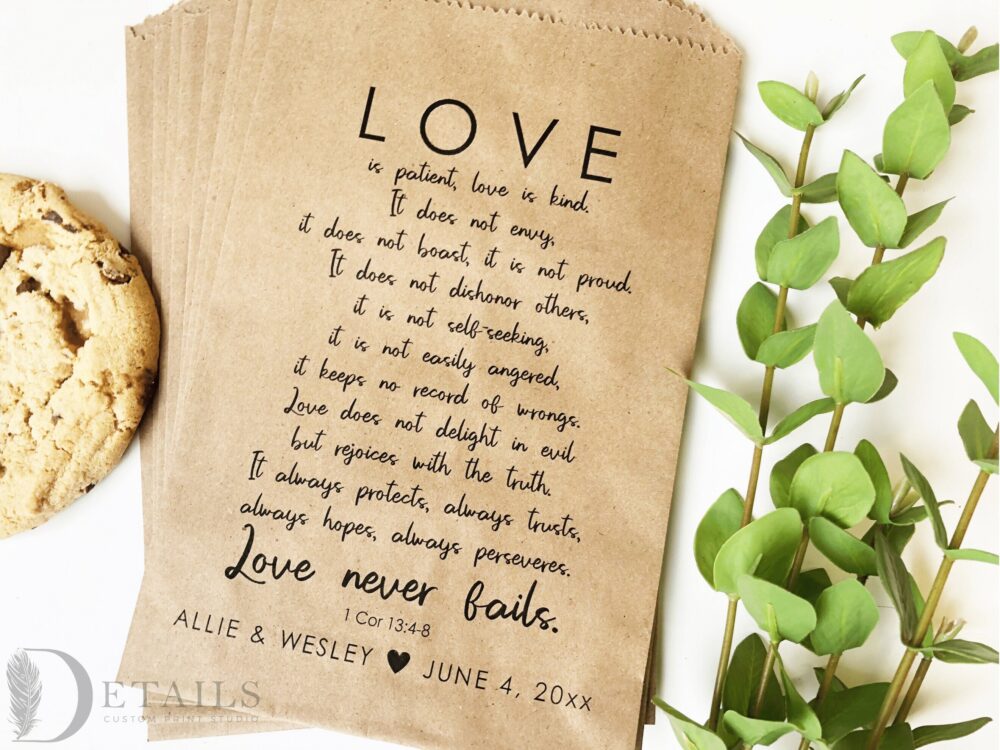 Easy Diy Wedding Favor Bags, Candy Cookie Popcorn Goodie Reception Treat Custom Favors
