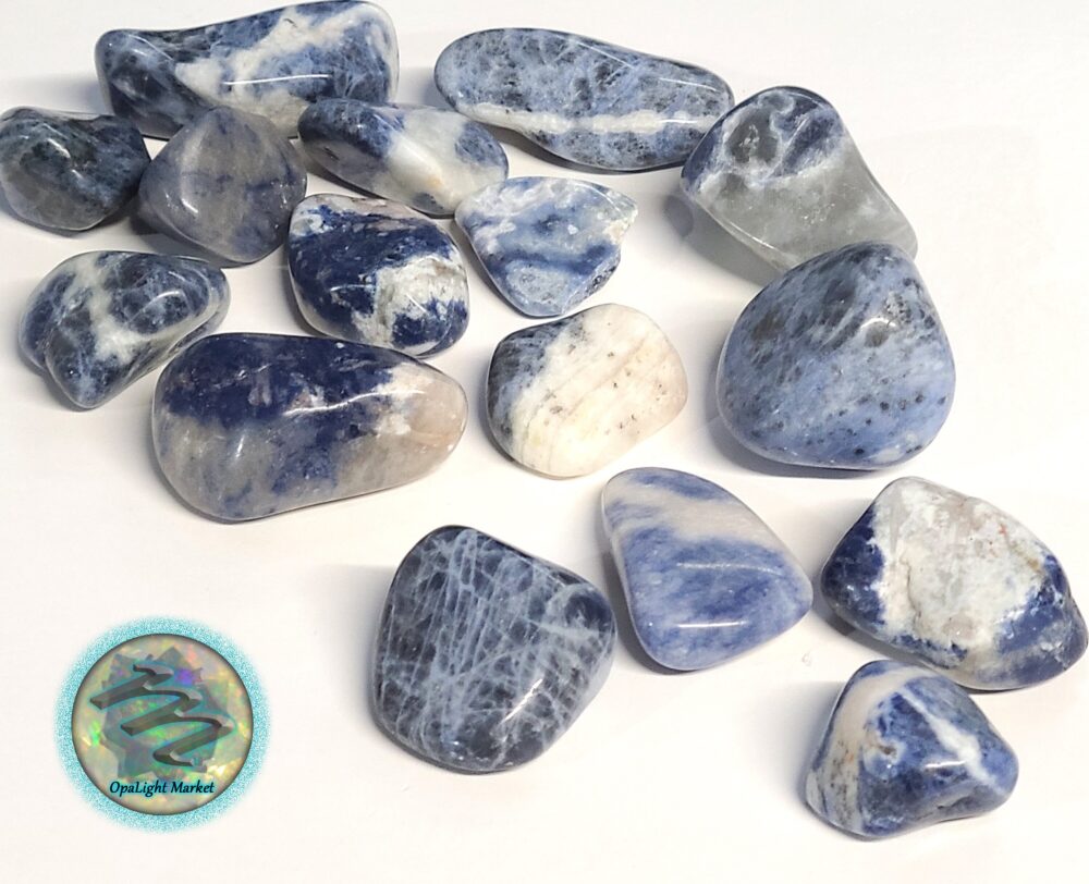 Sodalite Crystal Chips 12-30mm | Tumbled Stones, Pebbles, Polished Sodalite, Grids, Orgone, Terrarium, Plant Decor