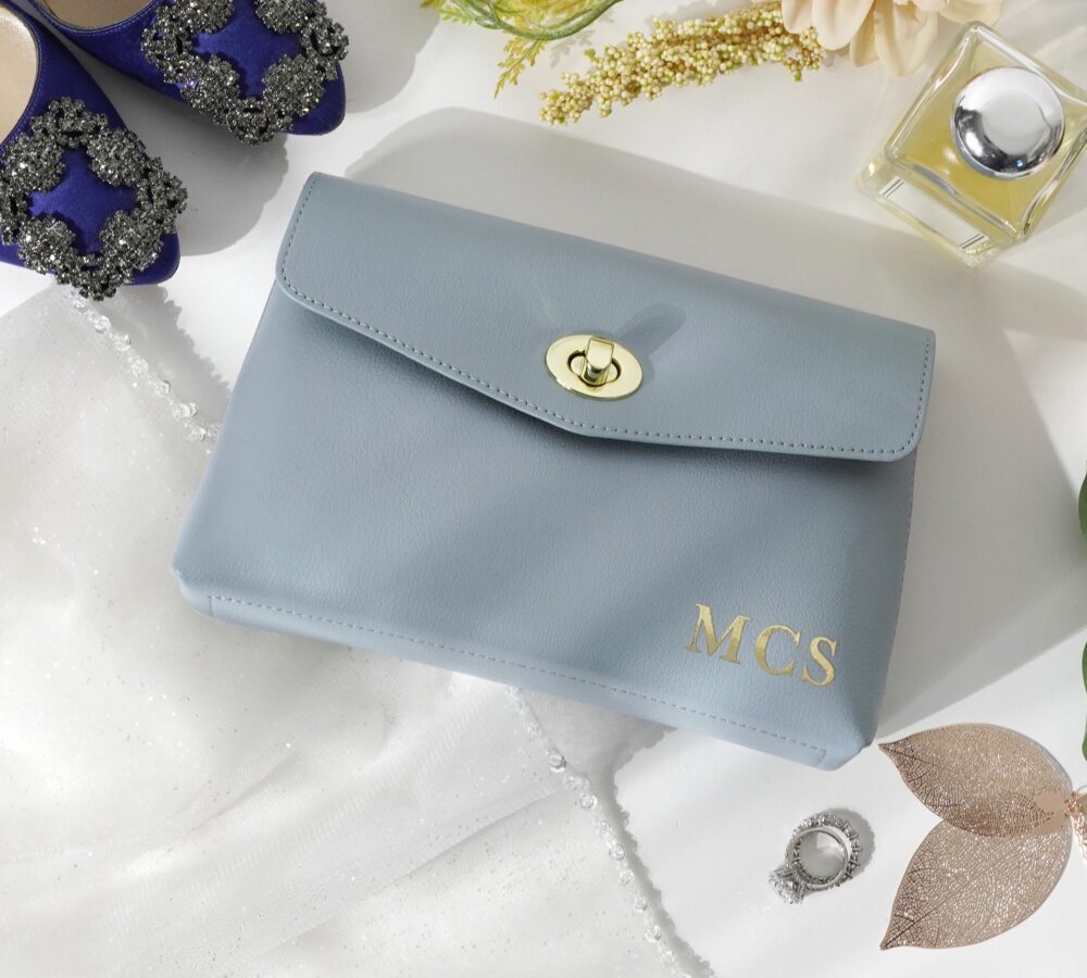 Personalized Leather Make Up Bag-Vegan Case Wedding Bridal Gift Cosmetic Pouch Bridesmaids Wallet Personalize Gifts