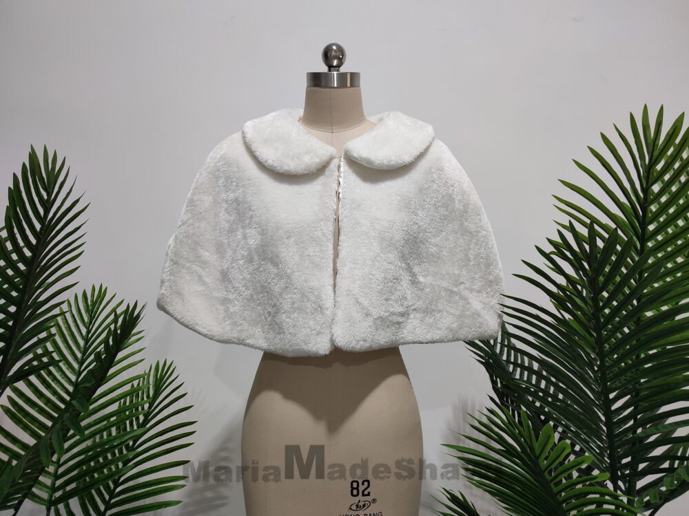 Bolero Bridal Warm Wrap, Women's Wedding Faux Fur Shawl, White Ivory Shrug, Party Jacket Coat