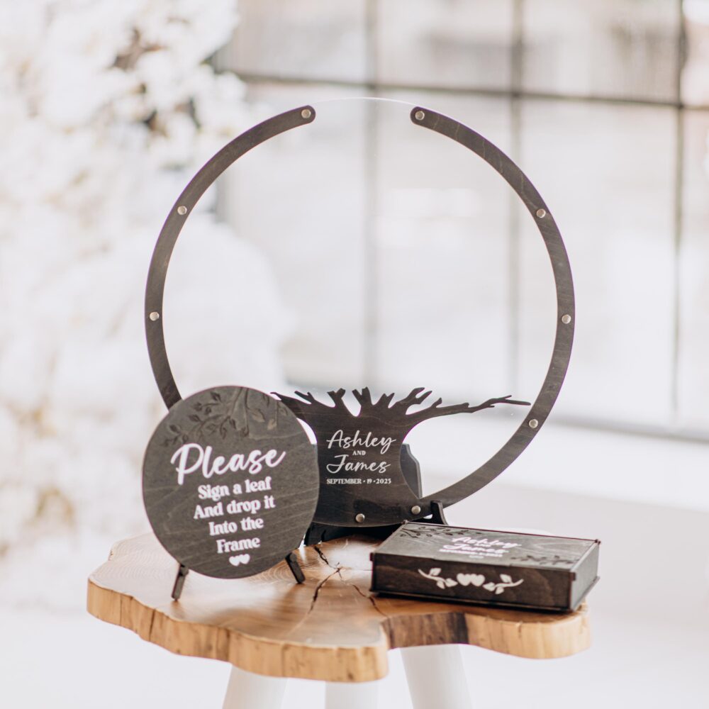 Rustic Wood Wedding Guest Book Alternative Tree, Drop Box By Weddingbyeli, Name Sign Guestbook, Black Frame