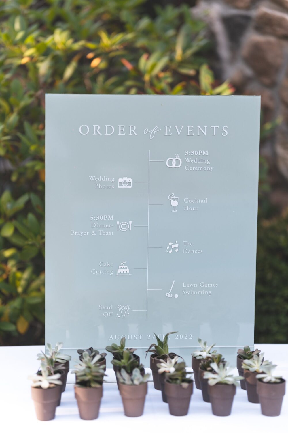 Wedding Timeline Sign | Acrylic Order Of Events