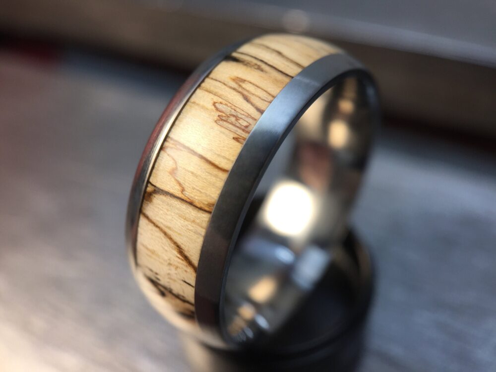 Tamarind Wood Wedding Band, Handmade Wooden Ring, Mens Spalted Jewelry