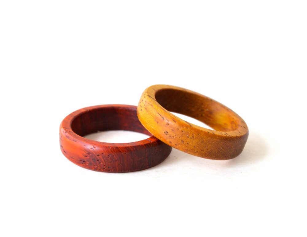 Wood Wedding Ring Set, Band, Couple Wood