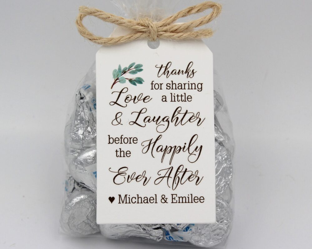 Rehearsal Dinner Favor Kit | Love Laughter Happily Ever After Wedding Favor Kits, Diy Idea-Choice Of 3 Tag Colors