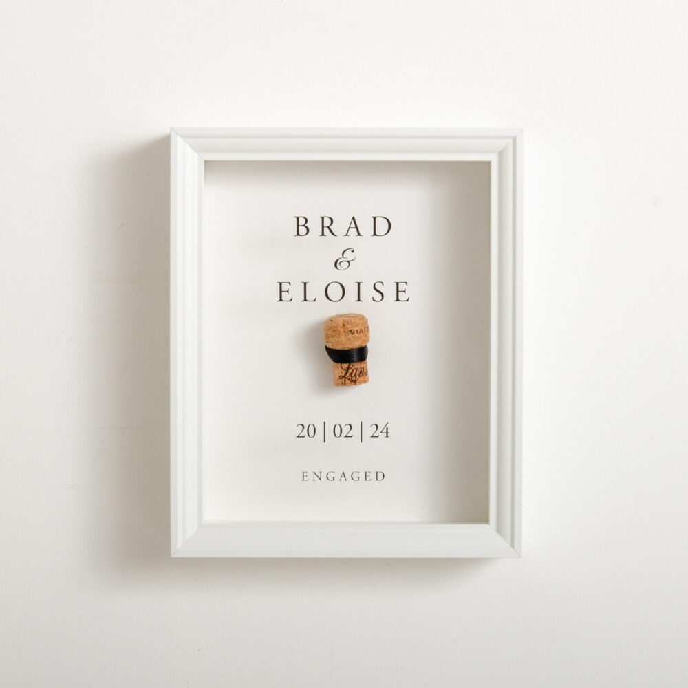 First Toast Cork Saver Memory Box Frame Engagement Couple Wedding Gift Present Champagne Holder Memories